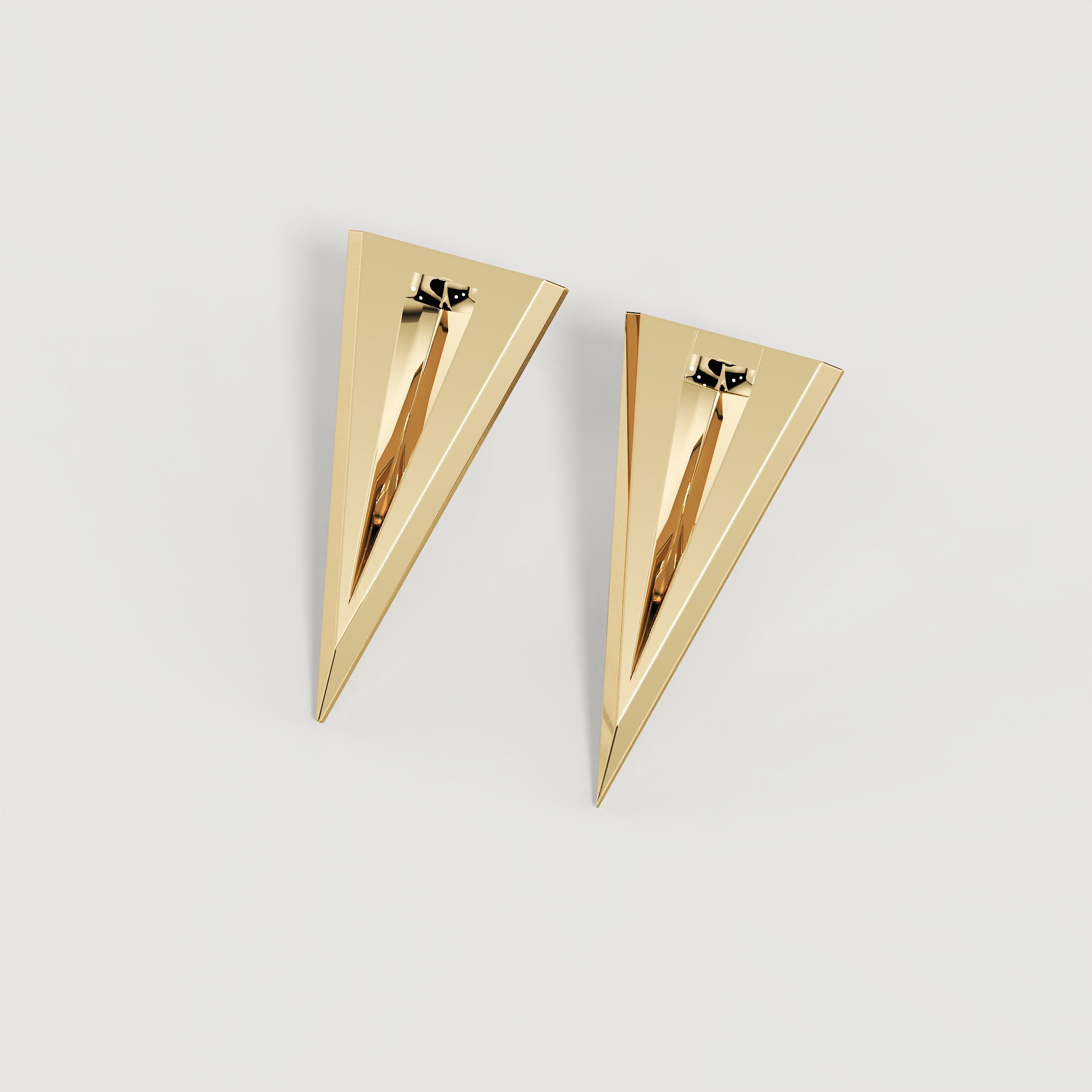 Gold matching earrings final render