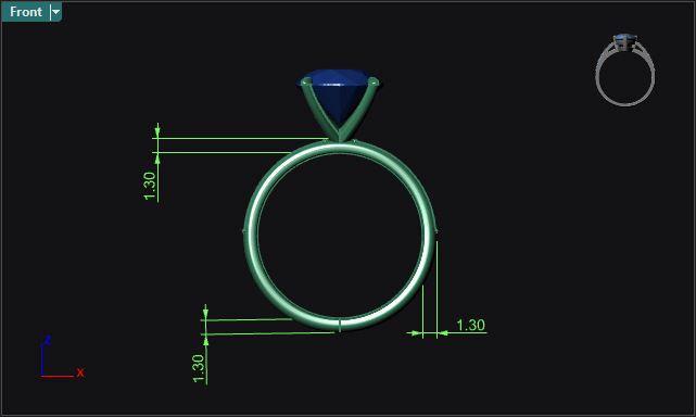 Ring CAD front view